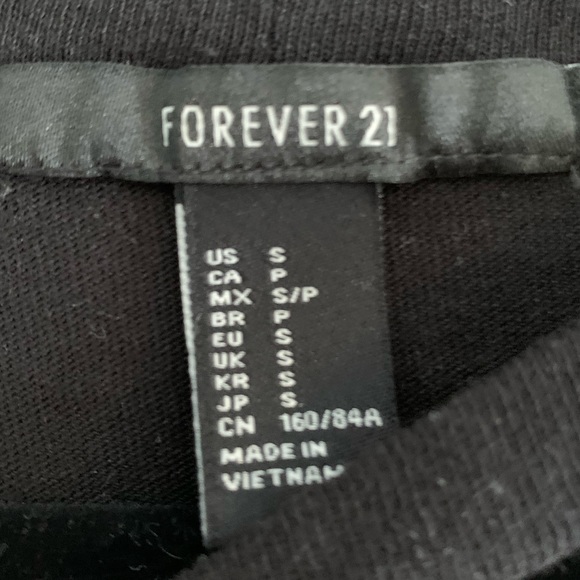 F21 Black Lace-Up T-Shirt - Picture 3 of 4